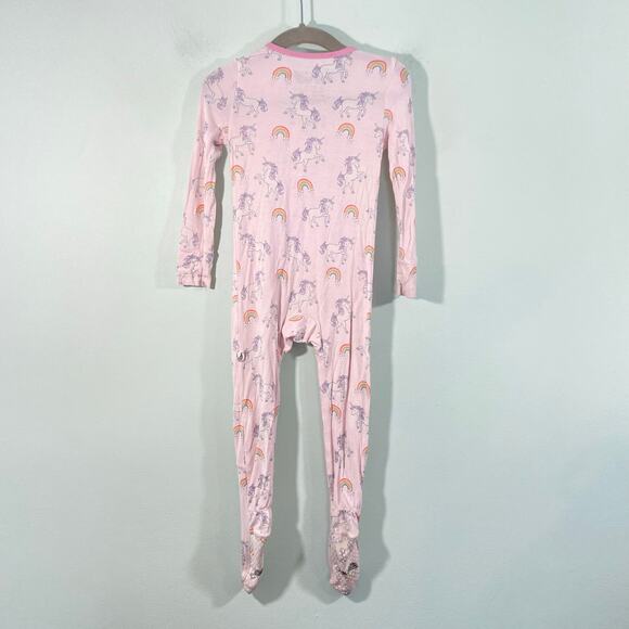 Free Birdees Pink Unicorn Full Zip Bamboo Footed Pajamas Size 18-24M - Picture 5 of 5